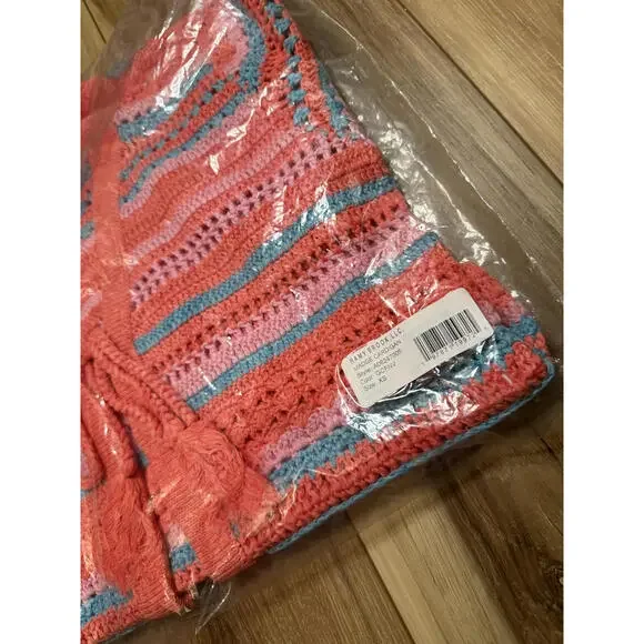 NWT! Ramy Brook Madge Cotton Stripe Cardigan in Flame Geo Size XS - Picture 4 of 7